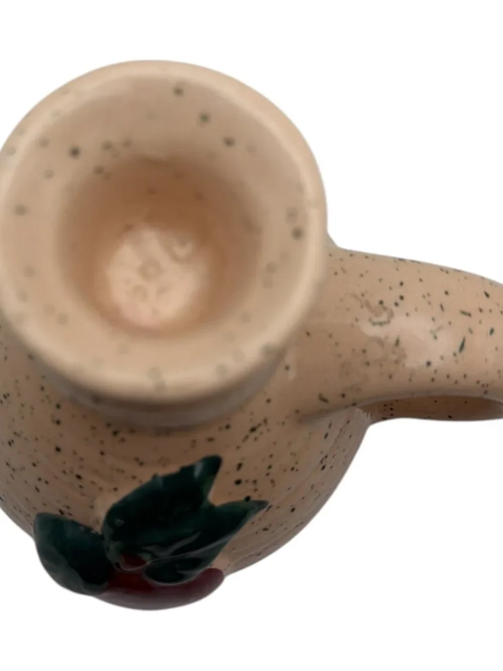 Apple candle Holder‎ cottage core home decor w/finger hole EUC Grannycore